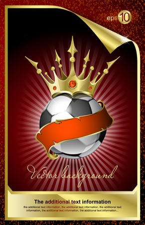 Football with a gold crown and a red tape のイラスト素材