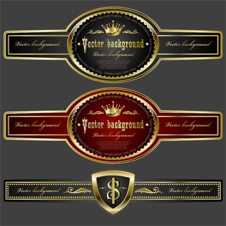 Golden royal design element のイラスト素材