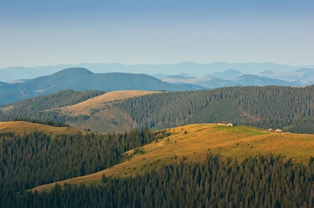 Landscape in the mountains. Ukraine, the Carpathian mountainsの写真素材