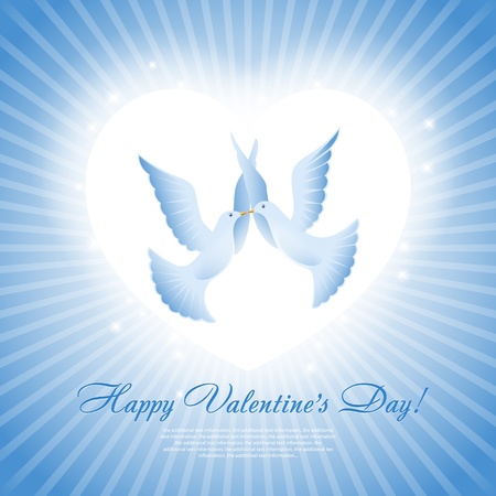 Two lovers dove. Background on Valentineのイラスト素材