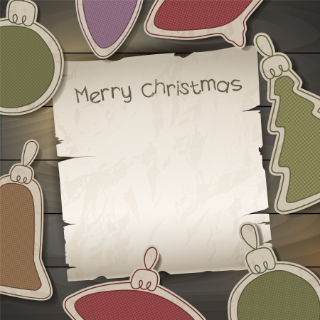 Vector Vintage background for congratulation with Christmas and New Yearのイラスト素材