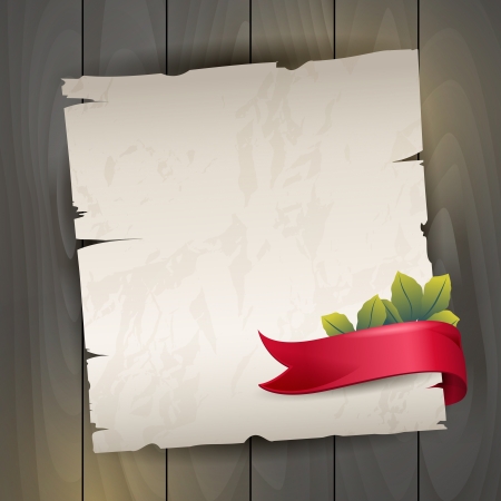 Vector antique design with texture of old paper on wood backgroundのイラスト素材