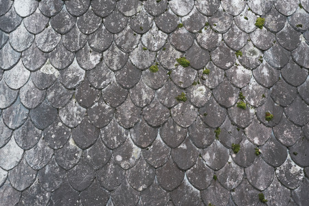 Shale roof. Traditional construction in Norwayの写真素材