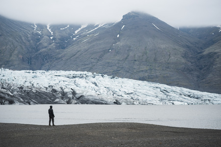 Glacial lake Fjallsarlon, Iceland. Tourist sightseeing in Vatnajokull National Park. Wonderful...