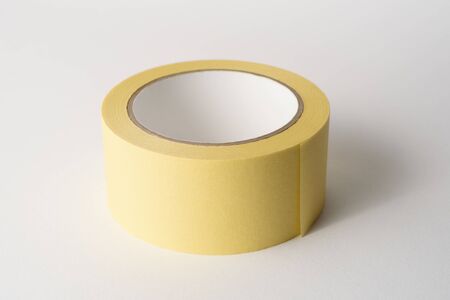 Masking tape on a white background close-upの写真素材