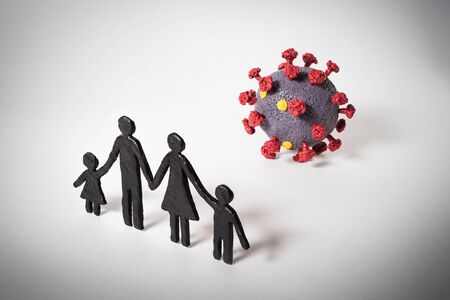 Threat of Coronavirus SARS-CoV-2 for each family. Importance of self-isolation and quarantineの写真素材