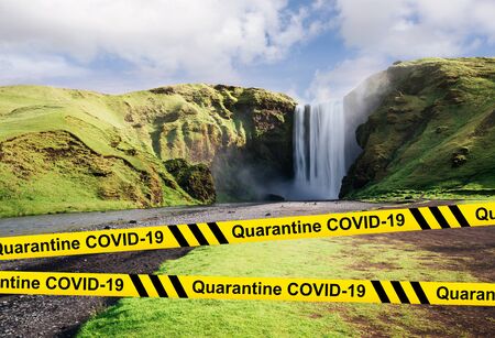 A world without tourism and travel. COVID-19 quarantine in Iceland. Collapse of the tourism industryの写真素材