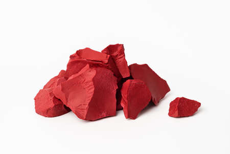 Red sealing wax isolated on white backgroundの写真素材