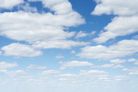Beautiful cloudy sky with cumulus cloudsの写真素材