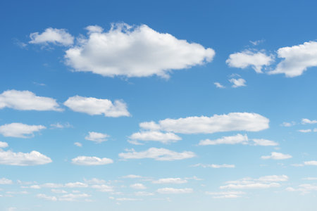 Beautiful blue sky with white cloudsの写真素材