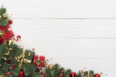 Xmas Design Background with Decorative Borderの写真素材