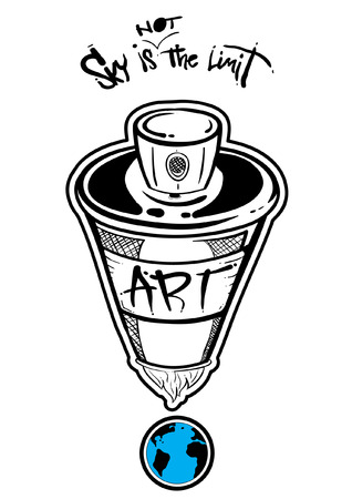 SPRAYCAN FLYING LIKE A ROCKETのイラスト素材