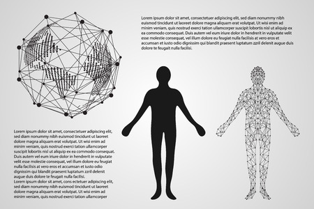 Abstract technology concept World digital link network connection and human digital on hi tech gray backgroundのイラスト素材
