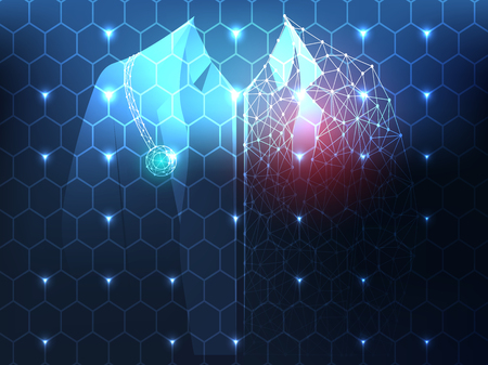 Abstract health medical science consist doctor digital technology concept modern medical technology.のイラスト素材