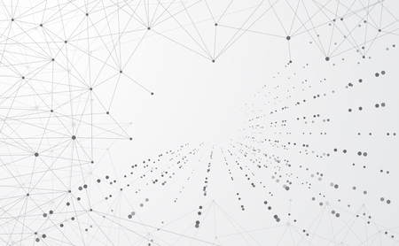 Modern abstract network science connection technology internet and graphic design. on hi tech future gray background network. for template,web design wallpaper,poster,presentation.Vector illustrationのイラスト素材