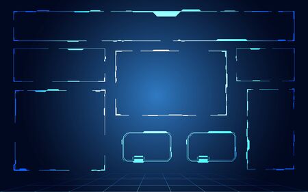  Set Abstract HUD Virtual Futuristic User Concept Hi Tech Futuristic Template  のイラスト素材