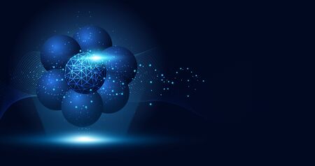 abstract science with light blue on copy space futuristic hi tech modern gradient and light.vector...