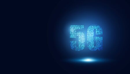5G wireless internet technology Concept background wifi communication and network high speed innovation connection vector illustration.のイラスト素材