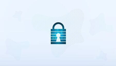 Abstract Cyber security with padlock blue technology Future cyber background.のイラスト素材