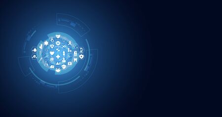 Abstract health medical science healthcare icon digital technology science concept modern innovationのイラスト素材