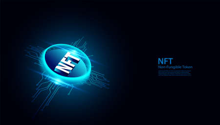 Abstract NTF Digital Image Concept Irreplaceable Token The only original art in the system. On a modern background Futuristic Digitalのイラスト素材