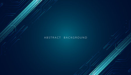 Abstract background technology  light blue green high speed light effect digital high speed movement Futuristic on hi-tech blue background.のイラスト素材