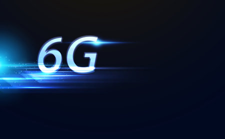 Abstract technology circle digital futuristic concept 6g sixth generation wireless communication technology network connection high speed internet communication on a modern backgroundのイラスト素材