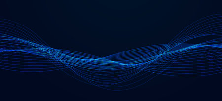 Abstract Wave Particle Flowing Beautiful Blue Futuristic Modern Digital Backgroundのイラスト素材