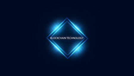 Digital square abstract and digital circuit, circle, hi-tech, blockchain, technology,...