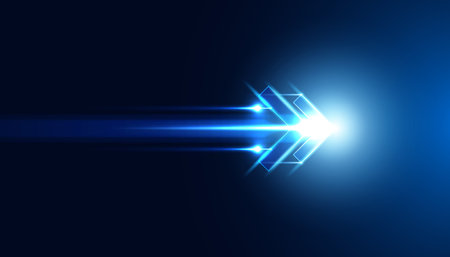 Abstract technology hi tech background concept speed movement motion blur moving fast in the light.のイラスト素材