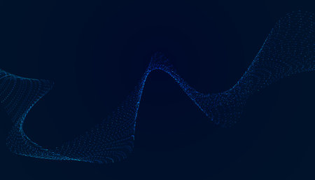 Abstract Wave Particle Flowing Beautiful Blue Futuristic Modern Digital Backgroundのイラスト素材