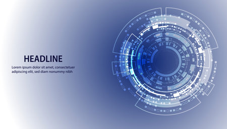 Abstract circle circuit board speed futuristic modern on blue background for entering topics and informationのイラスト素材