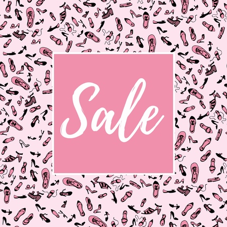 Sale. Vector design for fashion advertisement template. Shades of pink.のイラスト素材