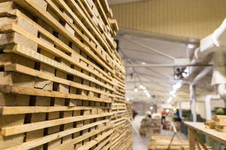 Side view of folded decorative not chipped wooden blocks
