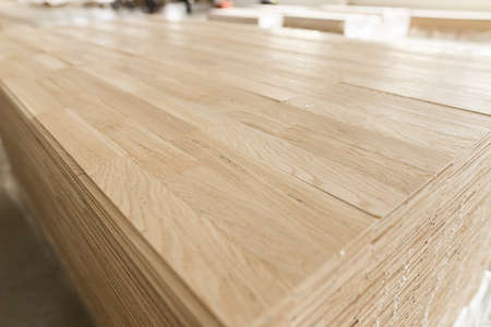 The close up of decorative glued wooden blocks
