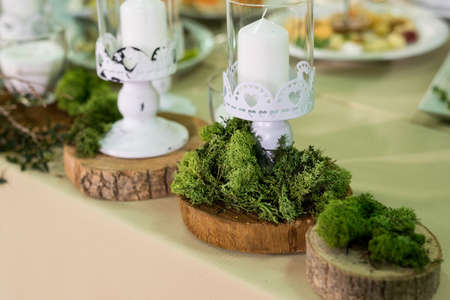 Close up of wedding design in eco styleの写真素材