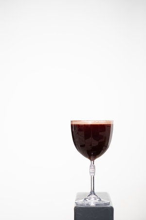 A glass of wine isolated on a white background with copy space.の写真素材