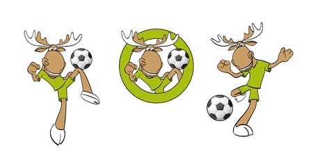 Vector illustration of moose playing soccer, footballのイラスト素材
