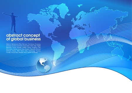 Best abstract blue business background with place for text  Concept of global businessのイラスト素材