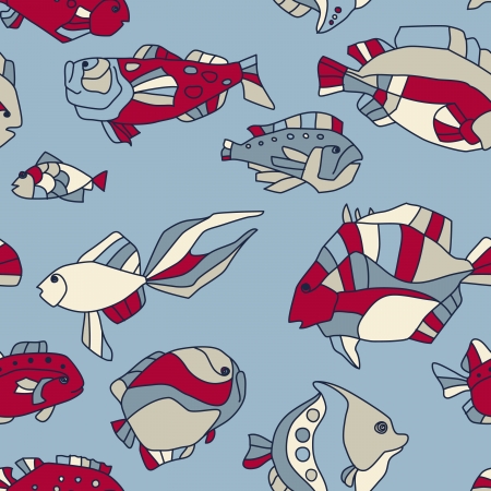 seamless pattern aquarium fish backgroundのイラスト素材