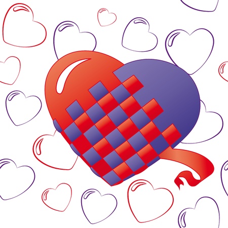 hearts seamless pattern isolated on whiteのイラスト素材