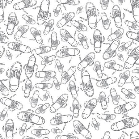 sports shoes sneakers colorful seamless patternのイラスト素材