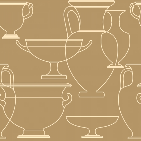 Ceramic seamless pattern. Ethnic national Greek style backgroundのイラスト素材