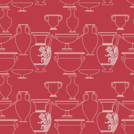 Ceramic seamless pattern. Ethnic national Greek style backgroundのイラスト素材