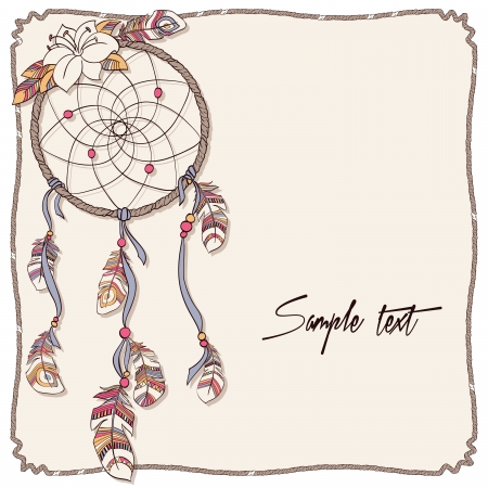 native american indian dreamcatcher backgroundのイラスト素材