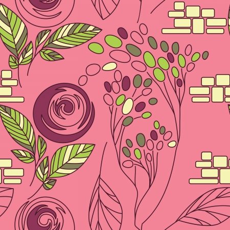 Beautiful seamless floral patternのイラスト素材