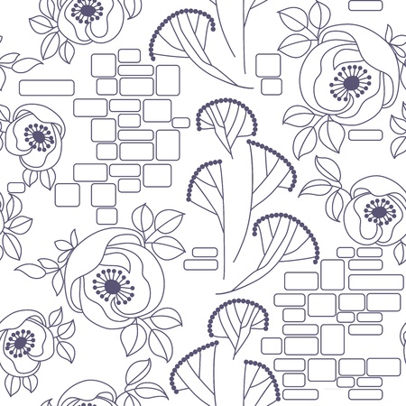 decorative seamless pattern with rosesのイラスト素材