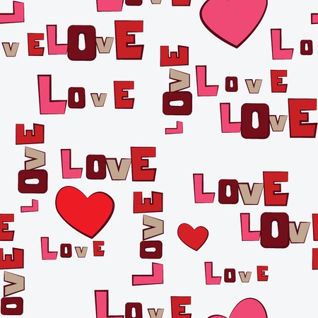 Valentine s Day Hearts Love  seamless patternのイラスト素材