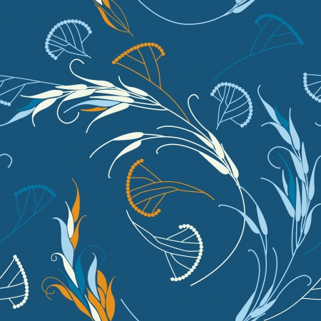 cereals and grass  Seamless pattern  Vector のイラスト素材
