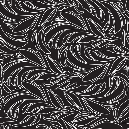 Seamless doodle  black peacock feathers pattern のイラスト素材